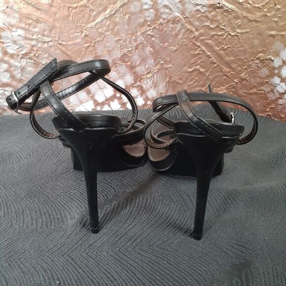 NWT Public Desire Faux Leather Strappy Stilettos - Picture 10 of 15